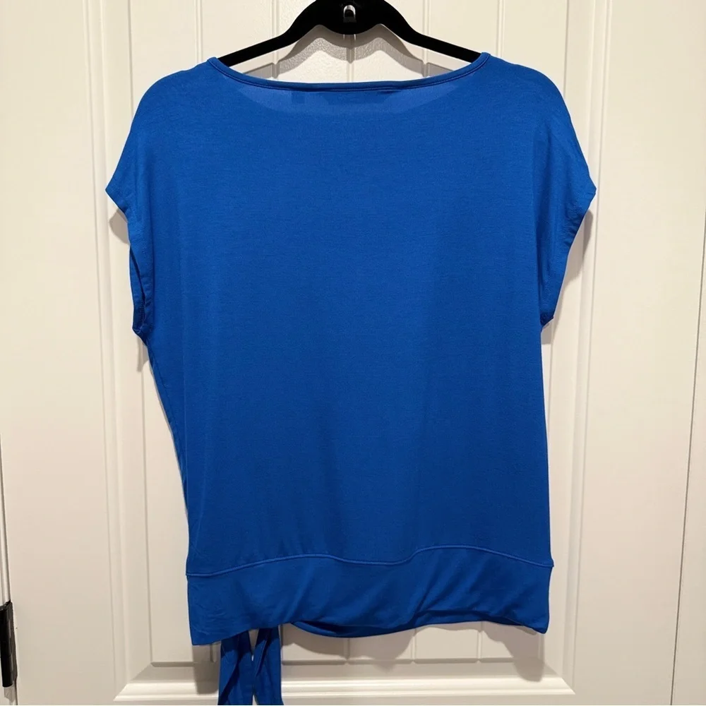 NEW Vibrant Royal Blue Tie-Front Blouse - Picture 5 of 5